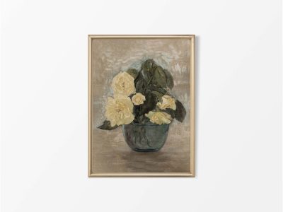 Yellow Roses II Vintage Art Print