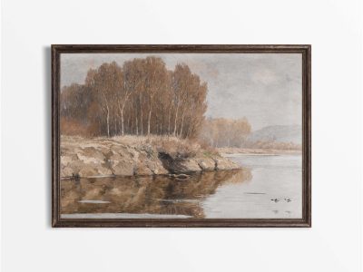 Autumn Lake Vintage Art Print