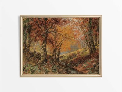 Autumn Woodland Vintage Art Print
