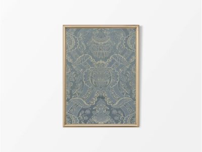 Blue Textile Vintage Art Print