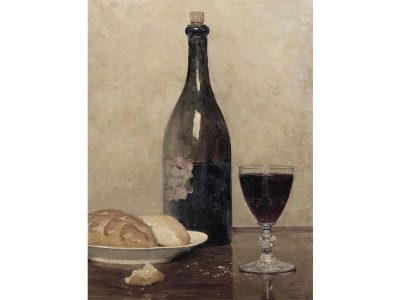 Bread and Wine Vintage Art Print
