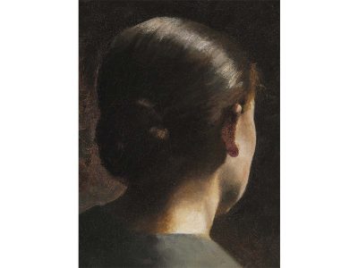 Contemplating Woman Portrait Vintage Art Print
