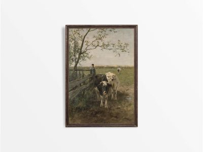 Cowherd Vintage Art Print