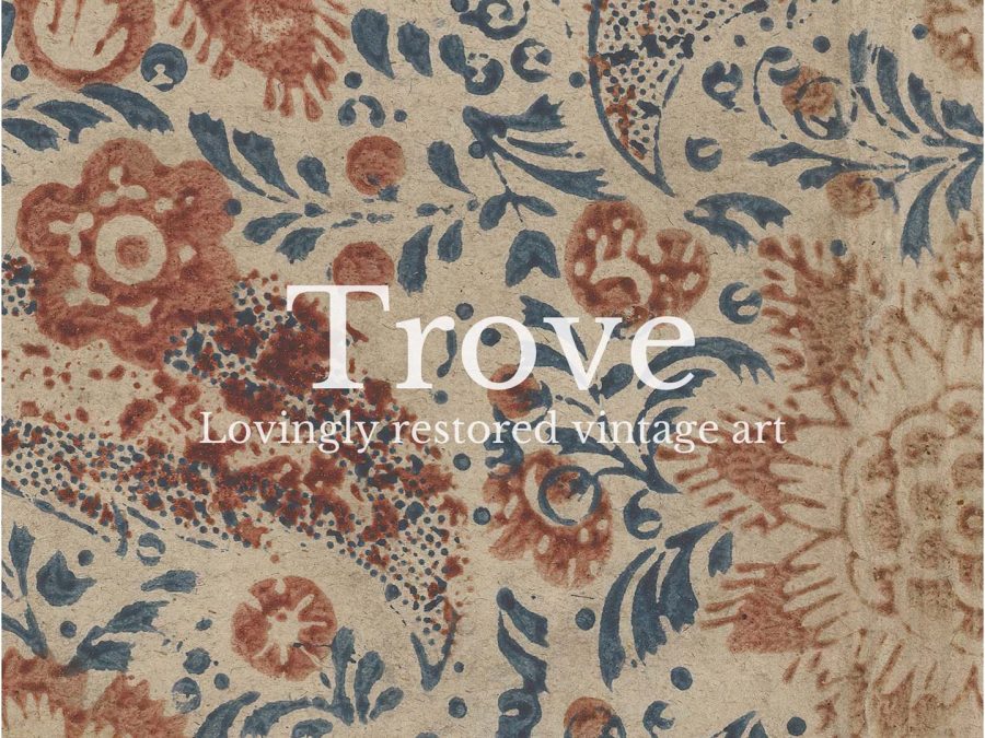 Floral Textile Vintage Art Print