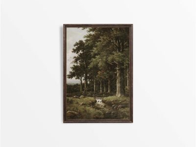 Forest Stream Vintage Art Print