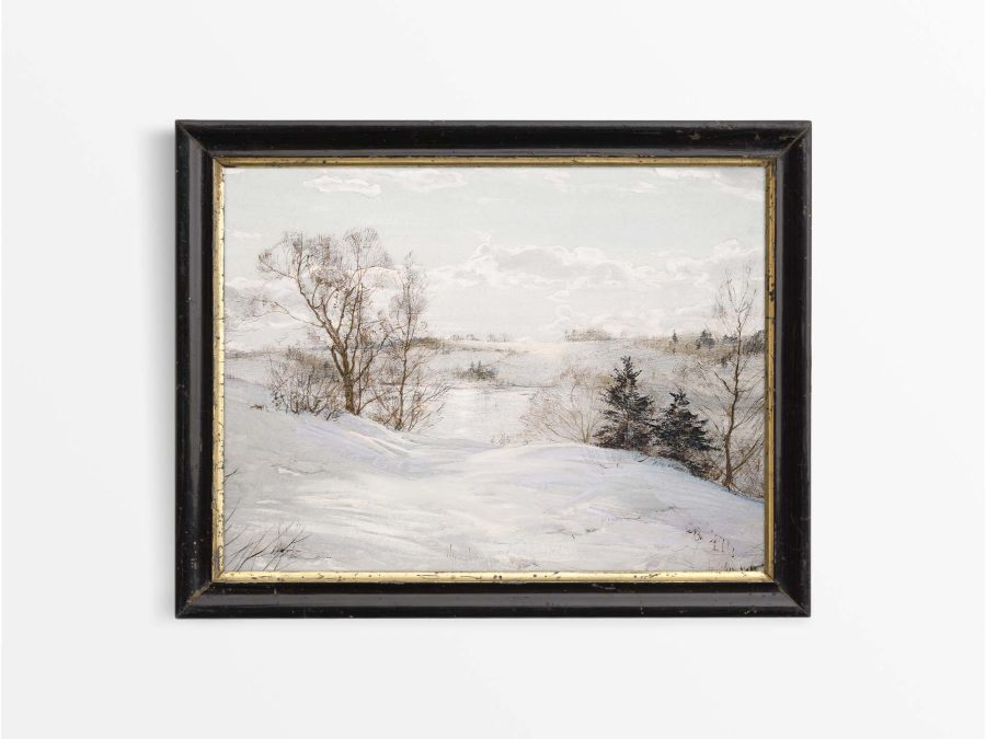 Frozen Winter Landscape Vintage Art Print