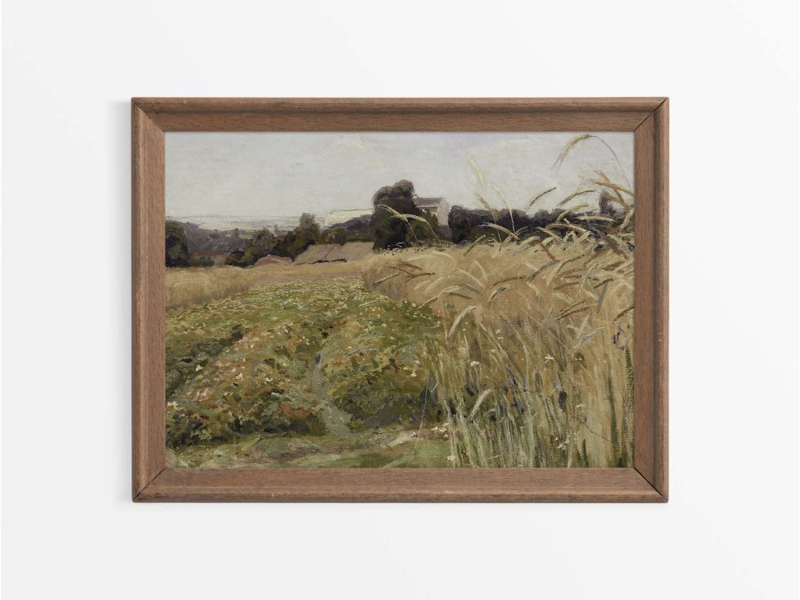 Hay Meadow Vintage Art Print