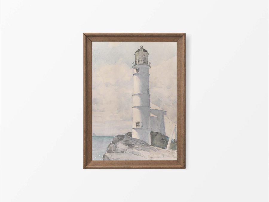 Lighthouse Vintage Art Print