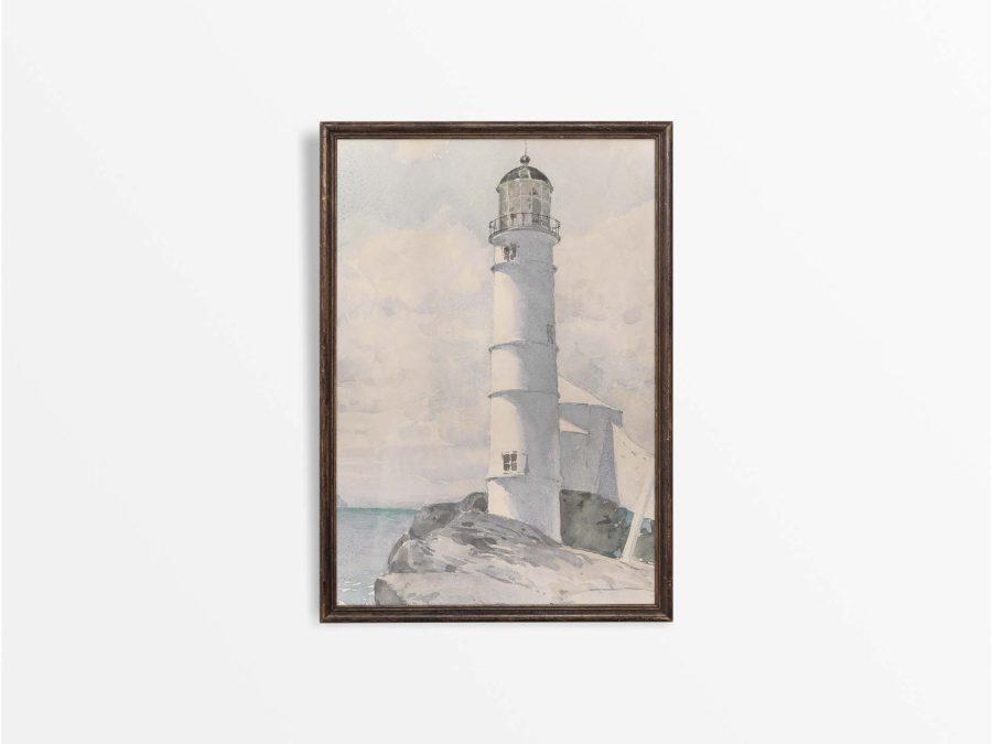Lighthouse Vintage Art Print