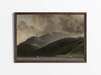 Moody Mountains Vintage Art Print