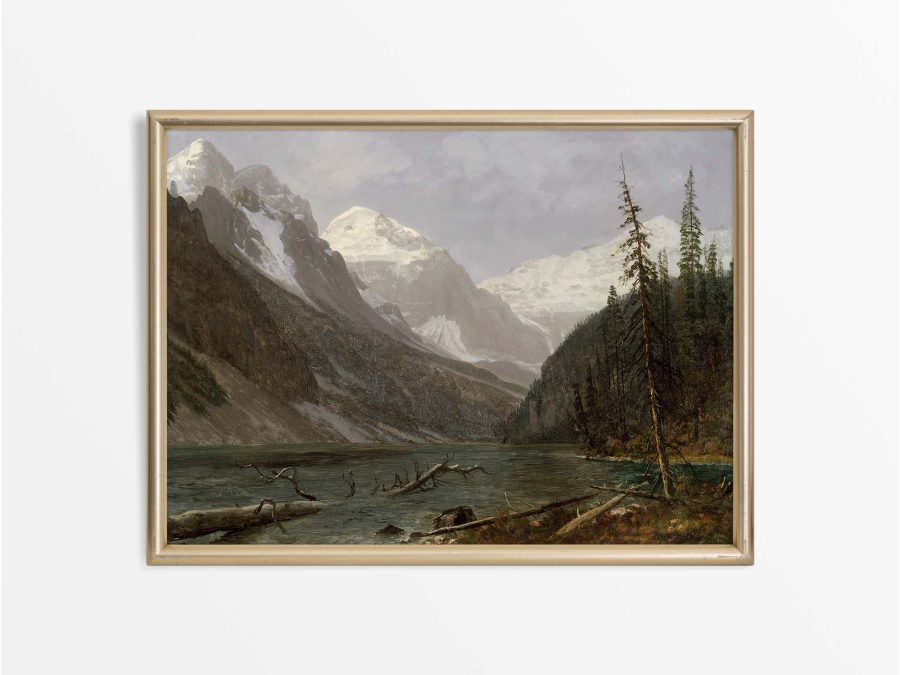 Mountain Lake Vintage Art Print