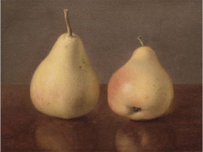 Two Pears Still Life Vintage Art Print