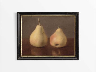 Two Pears Still Life Vintage Art Print