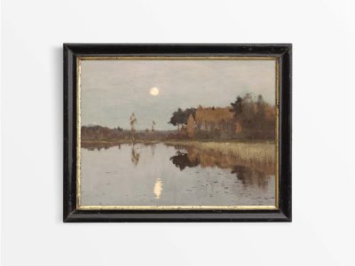 Reflections on a Lake Vintage Art Print