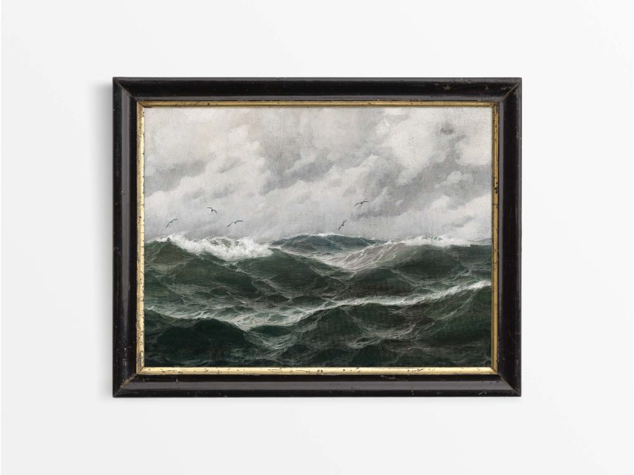 Stormy Ocean Vintage Art Print