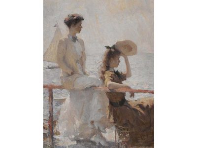 Two Women on a Summer Day Vintage Art Print
