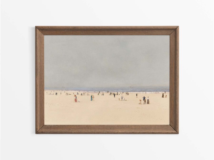 People on the Beach Vintage Art Print