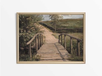 Wooden Footbridge Vintage Art Print