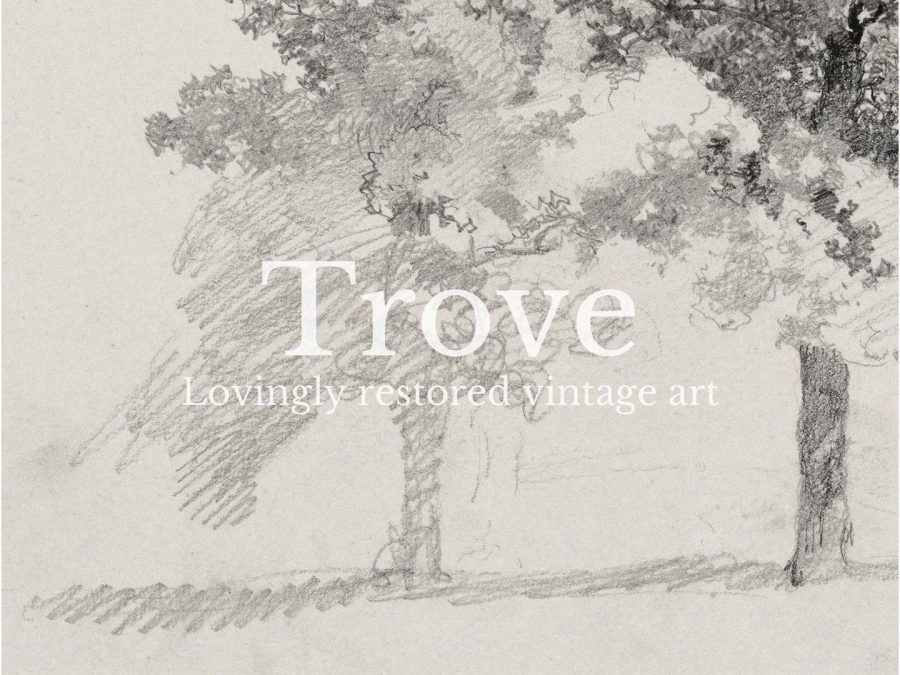 Tree Sketch Vintage Art Print