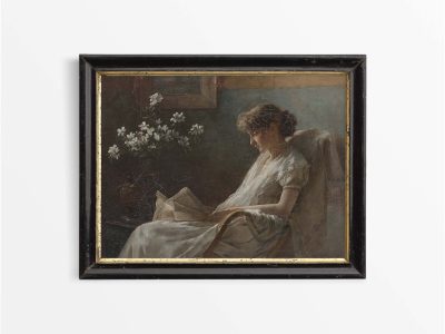 Woman Reading Vintage Art Print